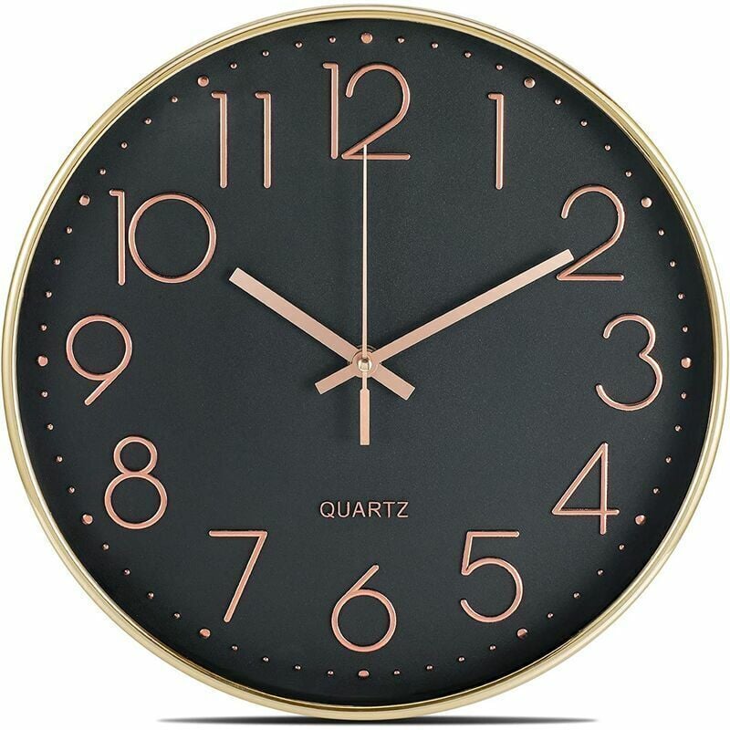 Horloge Murale silencieuse sans tic-tac 30,5 cm Horloge Murale Moderne à Piles Décoration Facile à Lire pour Cuisine, Maison, Salon, Bureau, Salle de