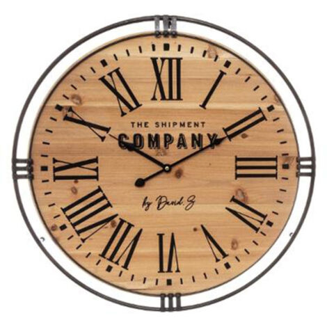 Horloge Murale Silencieuse "Shipment" 58cm Naturel