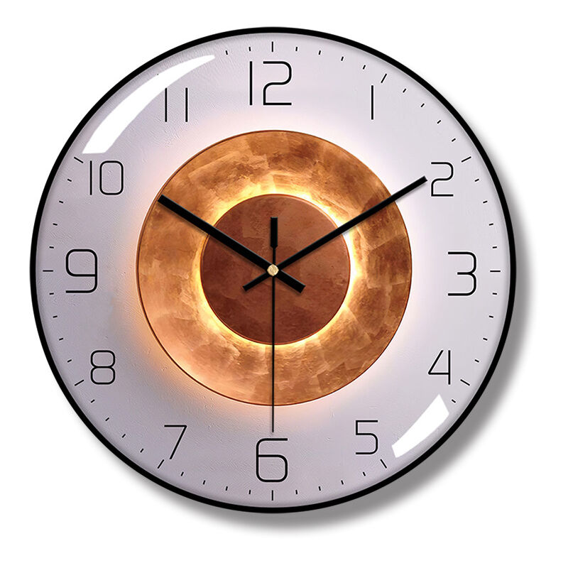 Rhafayre - Horloge Murale Silencieuse,Pendule Murale de 30 cm de Diamètre, Horloge Murale Ronde Numérique à Quartz, Adaptée au Salon, au Bureau, à la