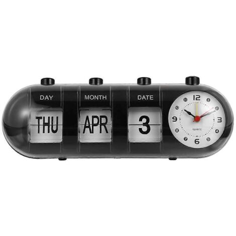 Horloge murale simple avec calendrier à feuilletage, design capsule.