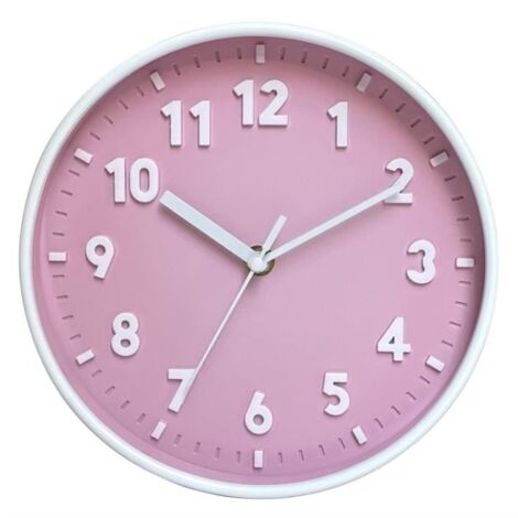 Horloge murale simple moderne, muette, salon, outils de décoration pour la maison, Pour décorer la chambre des filles-Rose