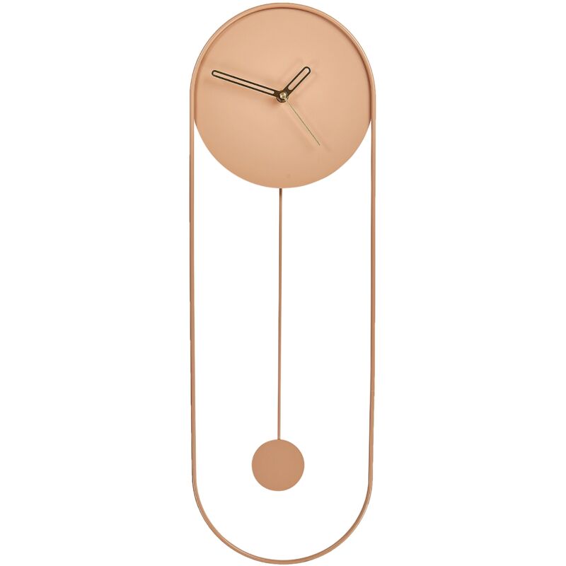 Horloge Murale Suspendue 20 x 62 cm Design Moderne avec Pendule Décoratif Sans Chiffres Acier Rose Salvan