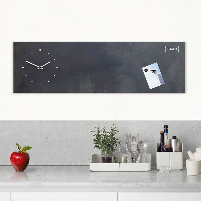 Designobject - Post It Industrial Horloge murale horizontale magnétique