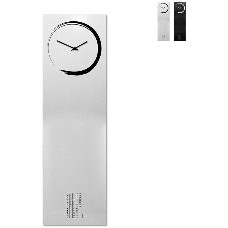 Designobject - Horloge murale verticale calendrier magnétique tableau design S-Enso Couleur: Gris