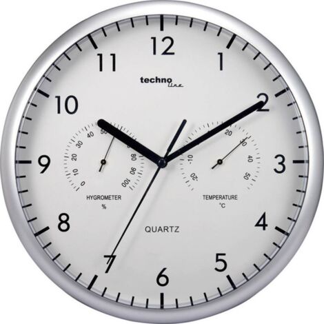 Horloge murale Techno Line WT 650 à quartz 26 cm argent