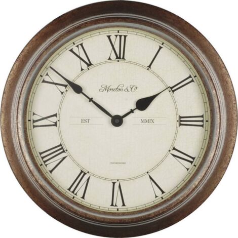 HORLOGE MURALE TECHNO LINE WT 7006 À QUARTZ 36 CM X 7 CM BOIS POUR SALLE DE BAIN PIÈCE HUMIDE
