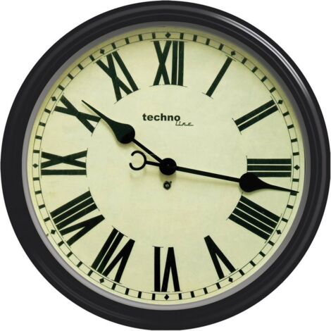 Horloge murale Techno Line WT 7050 à quartz 50 cm x 13 cm noir X45059