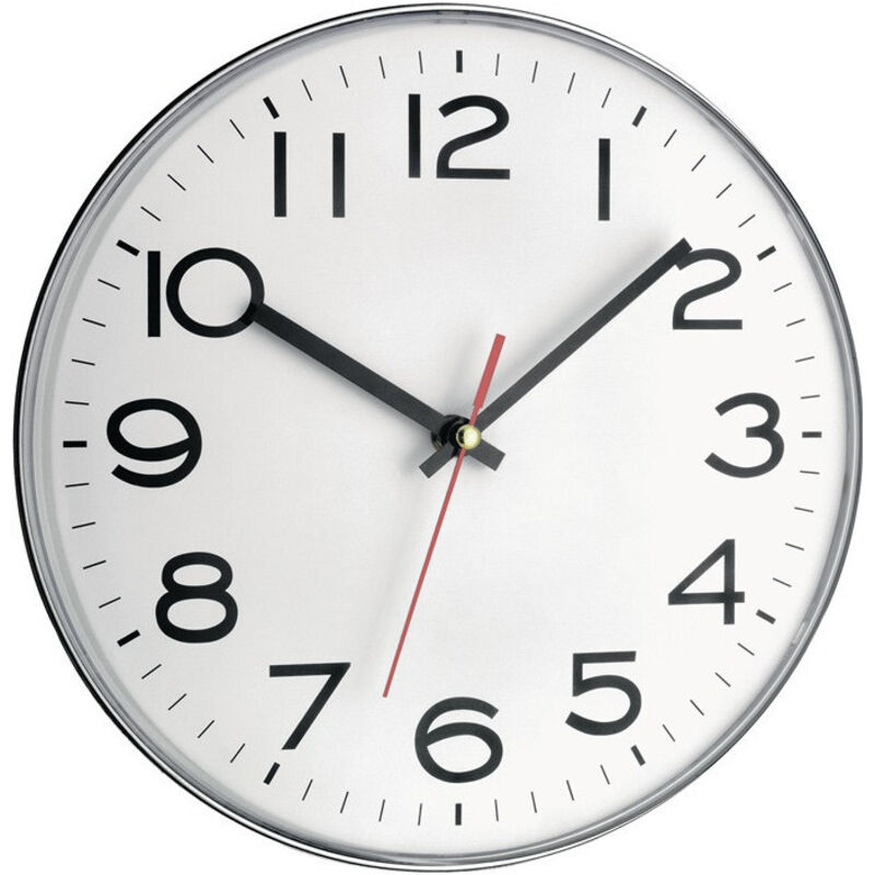 Herter - Horloge murale à quartz Plastique silver D.280mm 1,5 v chiffres tfa