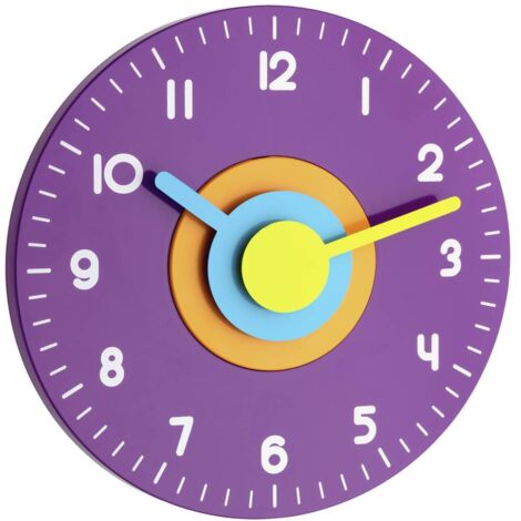 Horloge murale TFA Dostmann 60.3015.11 à quartz 23 cm x 40 mm lilas mécanisme d'horloge silencieux