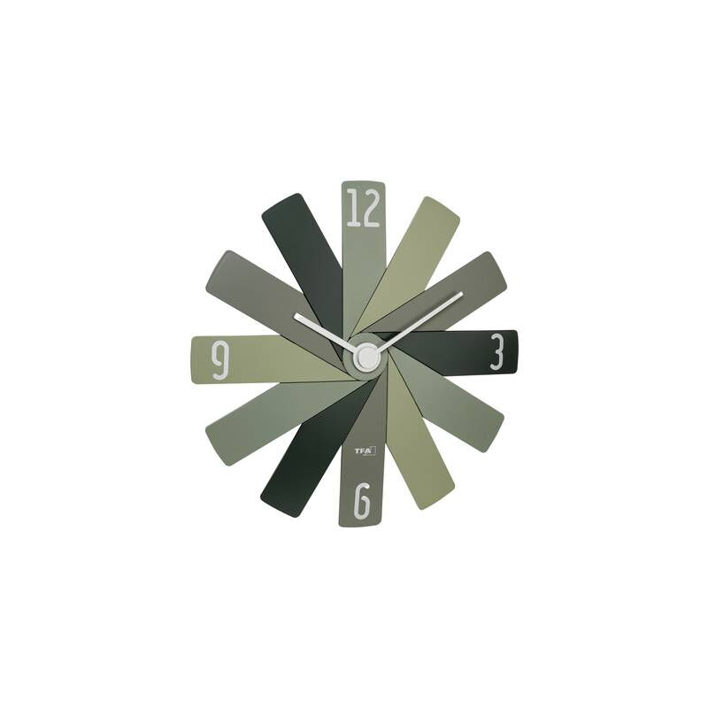 Tfa Dostmann - horloge murale 60.3020.04 à quartz 400 mm x 37 mm x 400 mm vert, olive, vert forêt mécanisme dhorloge silencieux