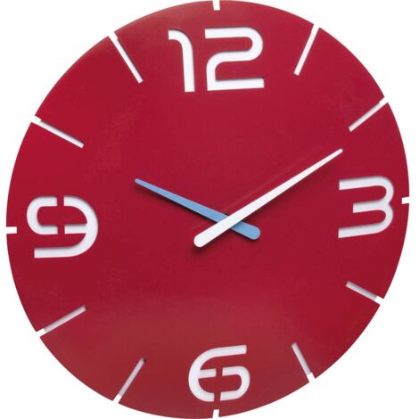 Horloge murale TFA Dostmann 60.3047.05 à quartz 35 cm x 35 mm rouge