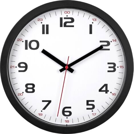 Horloge murale TFA Dostmann 60.3050.01 à quartz 30.5 cm x 30.5 cm x 3.8 cm noir