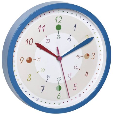 Horloge murale TFA Dostmann 60.3058.06.90 à quartz 30.8 cm x 44 mm bleu