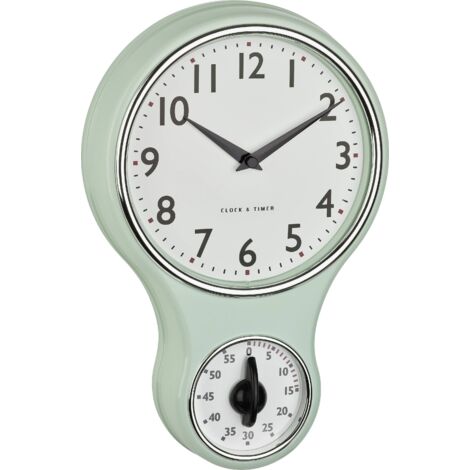Horloge murale TFA Dostmann 60.3073.20 à quartz, mécanique 196 mm x 58 mm x 300 mm menthe, vert