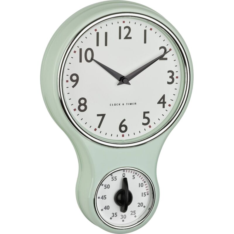 Tfa Dostmann - Horloge murale 60.3073.20 à quartz, mécanique 196 mm x 58 mm x 300 mm menthe, vert