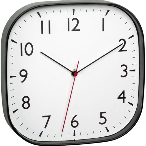 Horloge murale TFA Dostmann 60.3076.01 à quartz 27.9 cm x 4.9 cm x 27.9 cm noir mécanisme d'horloge silencieux
