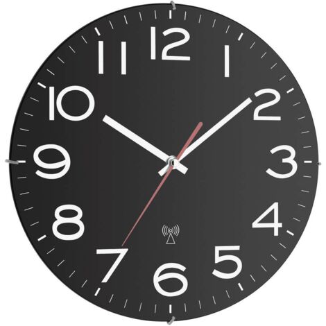 Horloge murale TFA Dostmann 60.3509 radiopiloté(e) 30 cm x 40 mm noir