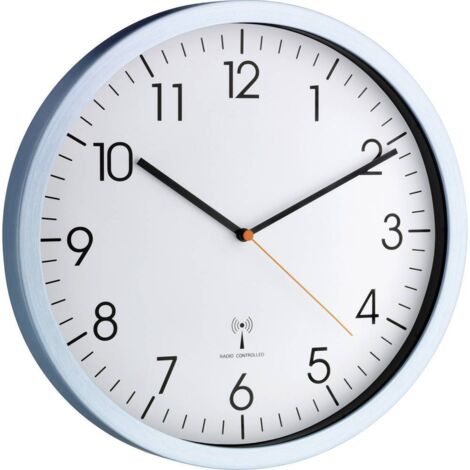 Horloge murale TFA Dostmann 60.3517.55 radiopiloté(e) 30.5 cm x 4.5 cm aluminium (mat) A608261
