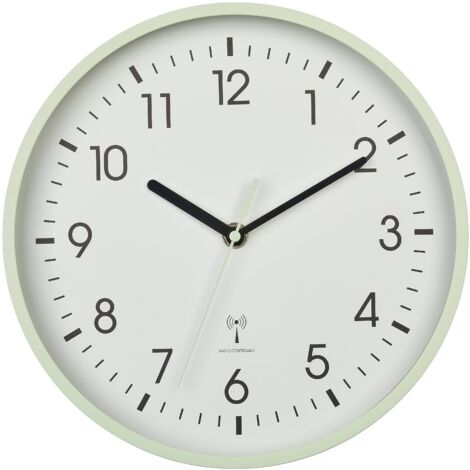 Horloge murale TFA Dostmann 60.3550.04 radiopiloté(e) 24.5 cm x 4.2 cm menthe R053292