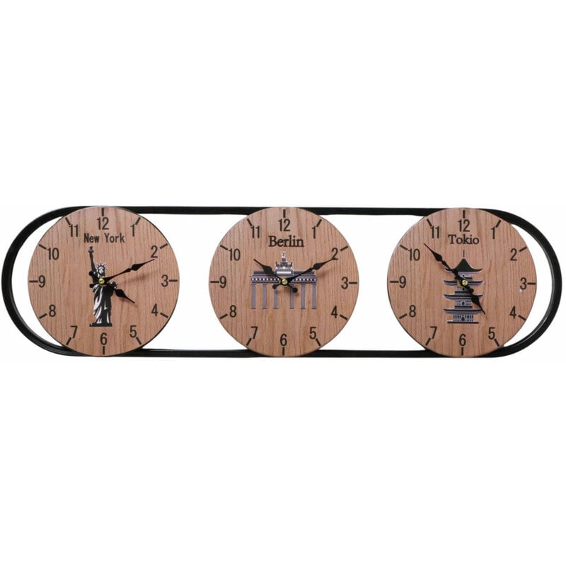 Boltze Gruppe - Horloge murale trois fuseaux horaires tempus