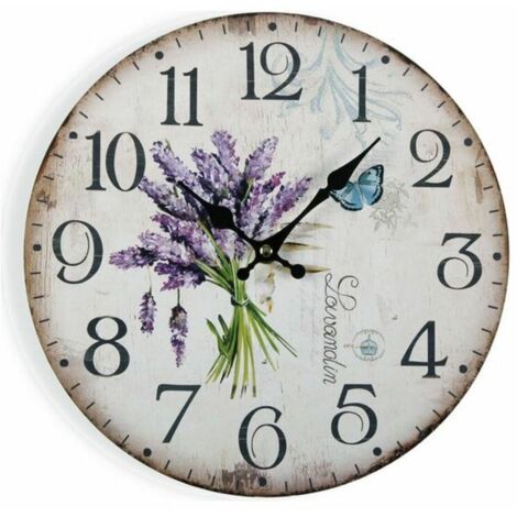 Horloge Murale Versa Lavender Bois (4 x 30 x 30 cm)