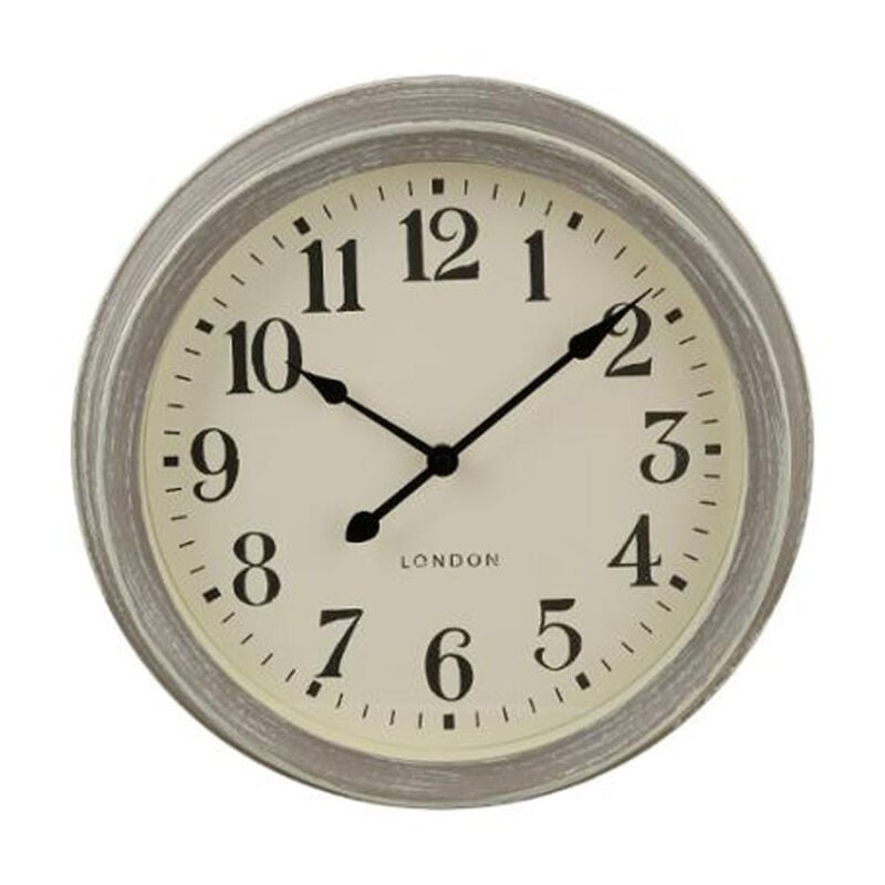 Horloge Murale Vintage 'Brossé' 35cm Gris