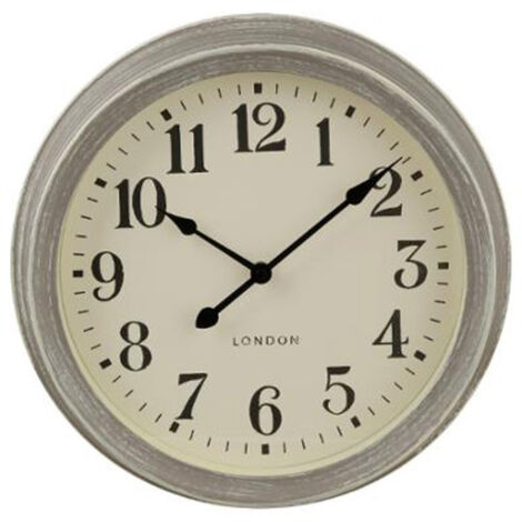 Horloge Murale Vintage "Brossé" 35cm Gris