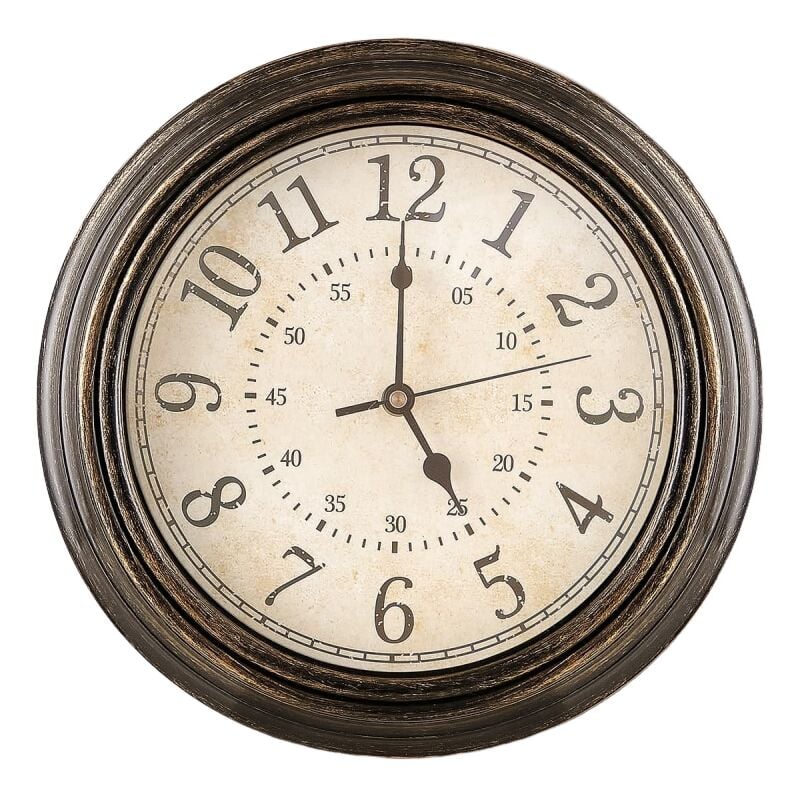 Horloge Murale Vintage, Gardez l'heure précise Pendules Murales, Horloge Murale Silencieuse pour Chambre, Faciles à Lire Horloge Murale à Piles, 30CM