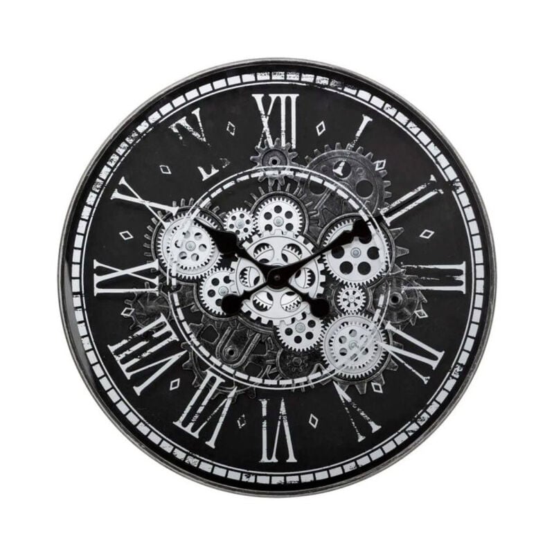 Atmosphera - Horloge Murale Vintage 'Izia' 50cm Noir & Blanc