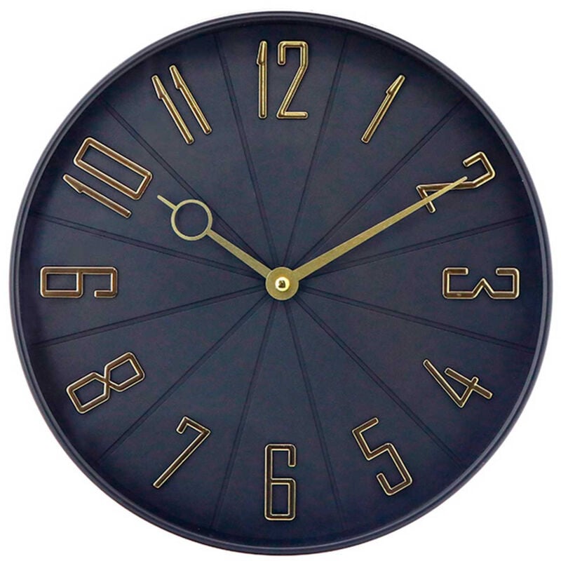 Thinia Home - Horloge murale vintage noir/doré Ø27,3 cm