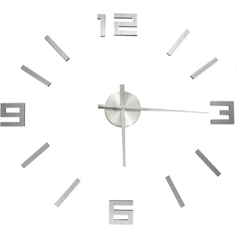 Horloge murale，Pendule murale 3D Design moderne Argenté 100 cm XXL CFW168098