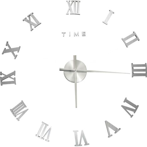 Horloge murale，Pendule murale 3D Design moderne Argenté 100 cm XXL CFW168099