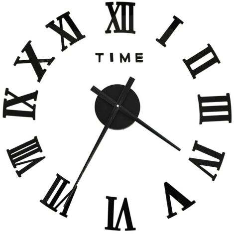 Horloge murale,Pendule murale 3D Design moderne Noir 100 cm XXL CFW168105