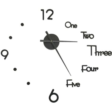 Horloge murale,Pendule murale 3D Design moderne Noir 100 cm XXL CFW168106