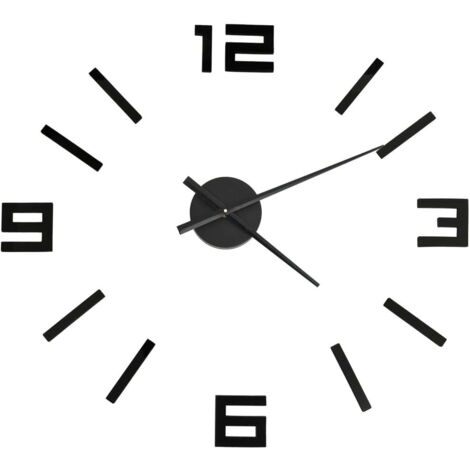 Horloge murale,Pendule murale 3D Design moderne Noir 100 cm XXL CFW168107