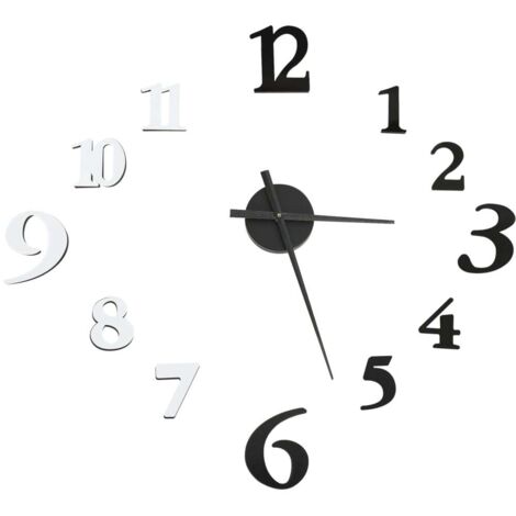 Horloge murale,Pendule murale 3D Design moderne Noir et blanc 100 cm XXL CFW168108