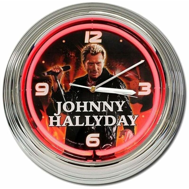 Sud Trading - Horloge néon Rouge Johnny Hallyday