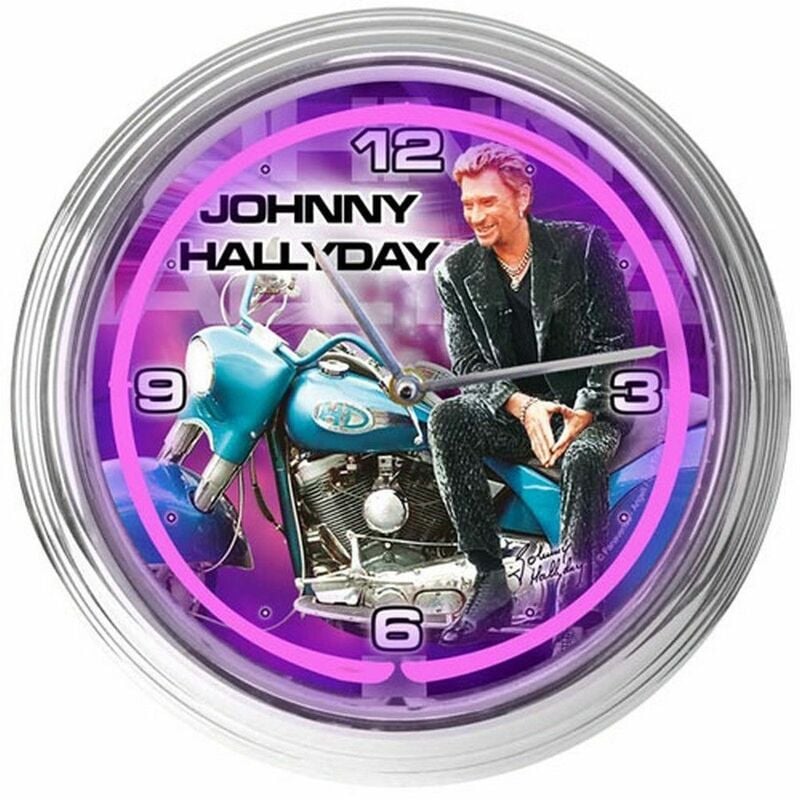 Sud Trading - Horloge néon Violette Johnny Hallyday