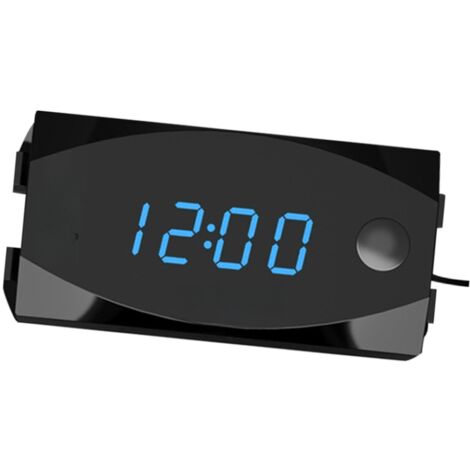 Horloge numérique 3 en 1 pour moto (6-30 V CC) + thermomètre + voltmètre, étanche IP67, testeur de batterie, indicateur de niveau de batterie pour voiture, bateau et marine