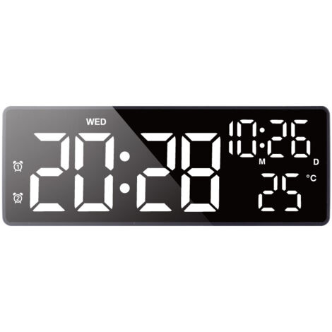 Horloge numérique à affichage LED avec alarme , minuterie , fonction de date et de température pour décoration moderne horloge numérique