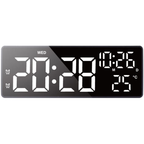 Horloge numérique à affichage LED avec alarme , minuterie , fonction de date et de température pour décoration moderne horloge numérique