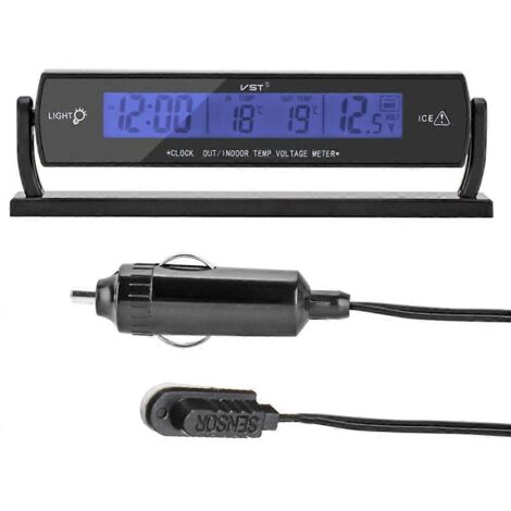 Horloge numérique auto, mini horloge de tableau de bord pour voiture, camion, véhicule utilitaire, affichage LED clair, design compact et facile à installer.