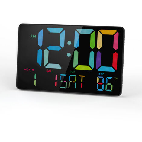 Horloge numérique avec grand écran, calendrier numérique de 9,8 pouces avec câble