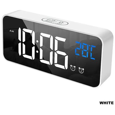 Horloge numérique, charge, réveil musical, horloge électronique, bureau, moment numérique, décoration de chambre