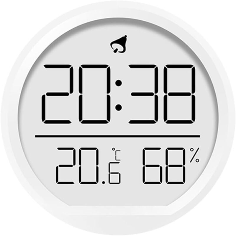 Horloge numérique compacte, thermohygromètre, température et humidité, aspiration magnétique (blanc)