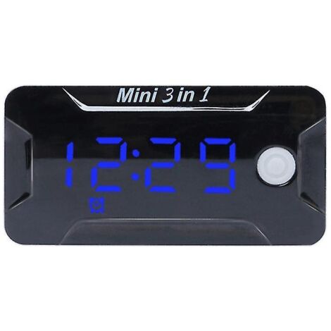 Horloge numérique étanche, thermomètre, voltmètre, moto, bleu