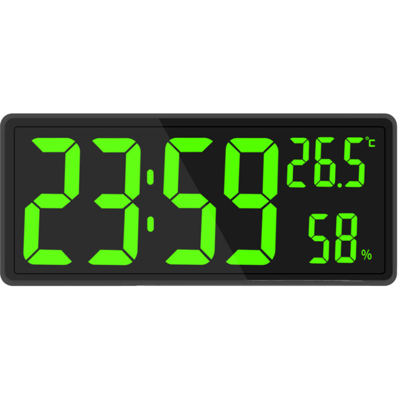 Yzmrbdqc - Réveil Numérique, Horloge Murale Réveil Matin led Digital Miroir Grand Ecran avec Température Date, usb Clock pour Maison Bureau,