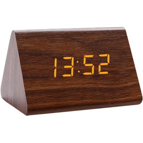 Horloge numérique  Horloge de chevet électrique  Grand écran, contrôle du son, horloges électriques en bois pour chambre à coucher, accessoires de bureau