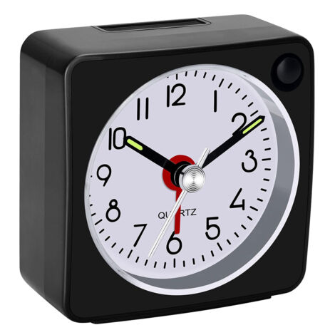 Horloge numérique LCD avec thermo-hygromètre,snooze et rétroéclairage - Noire