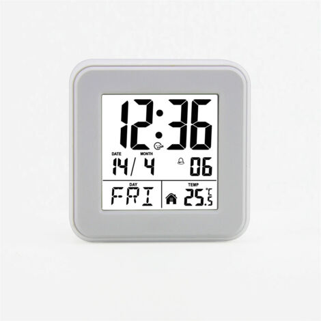 Horloge numérique LCD minimaliste pour enfants et étudiants — Mini réveil lumineux intelligent (Modèle-Blanc)